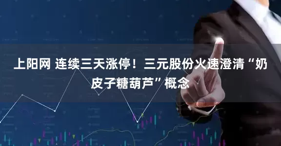 上阳网 连续三天涨停！三元股份火速澄清“奶皮子糖葫芦”概念